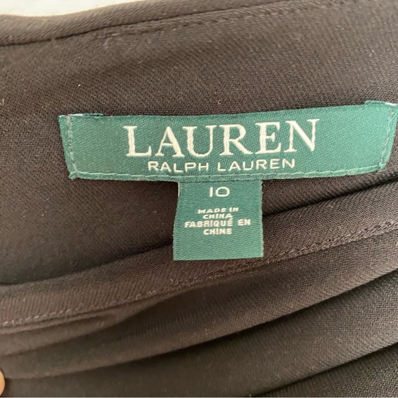 Ralph Lauren Black Tiered Mesh Faux Wrap Dress - Picture 9 of 15